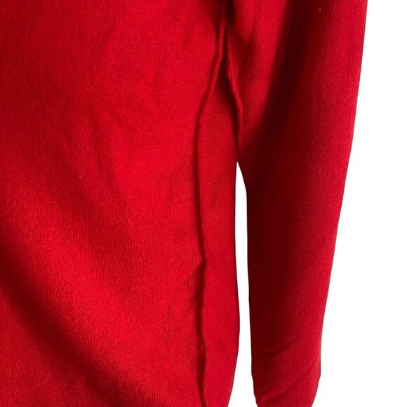 DKNY Sweater Mens Medium Red 100% Cashmere Crewneck Pullover Soft Knit Classic - Picture 4 of 6